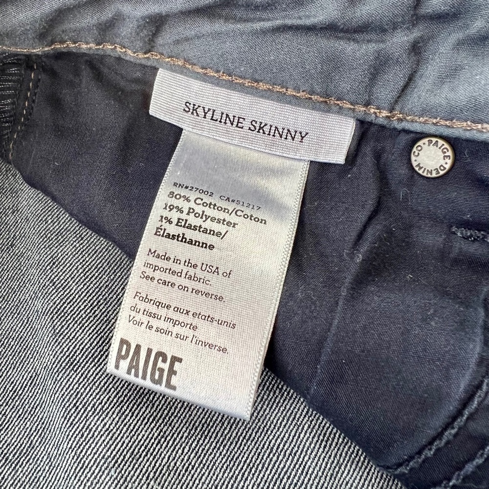 PAIGE Skyline Skinny Blue Jeans - 28 - Picture 8 of 9